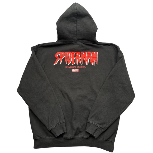 Marvel Spider Man Universal Studios Hoodie XL Black Embroidered - Picture 3 of 8